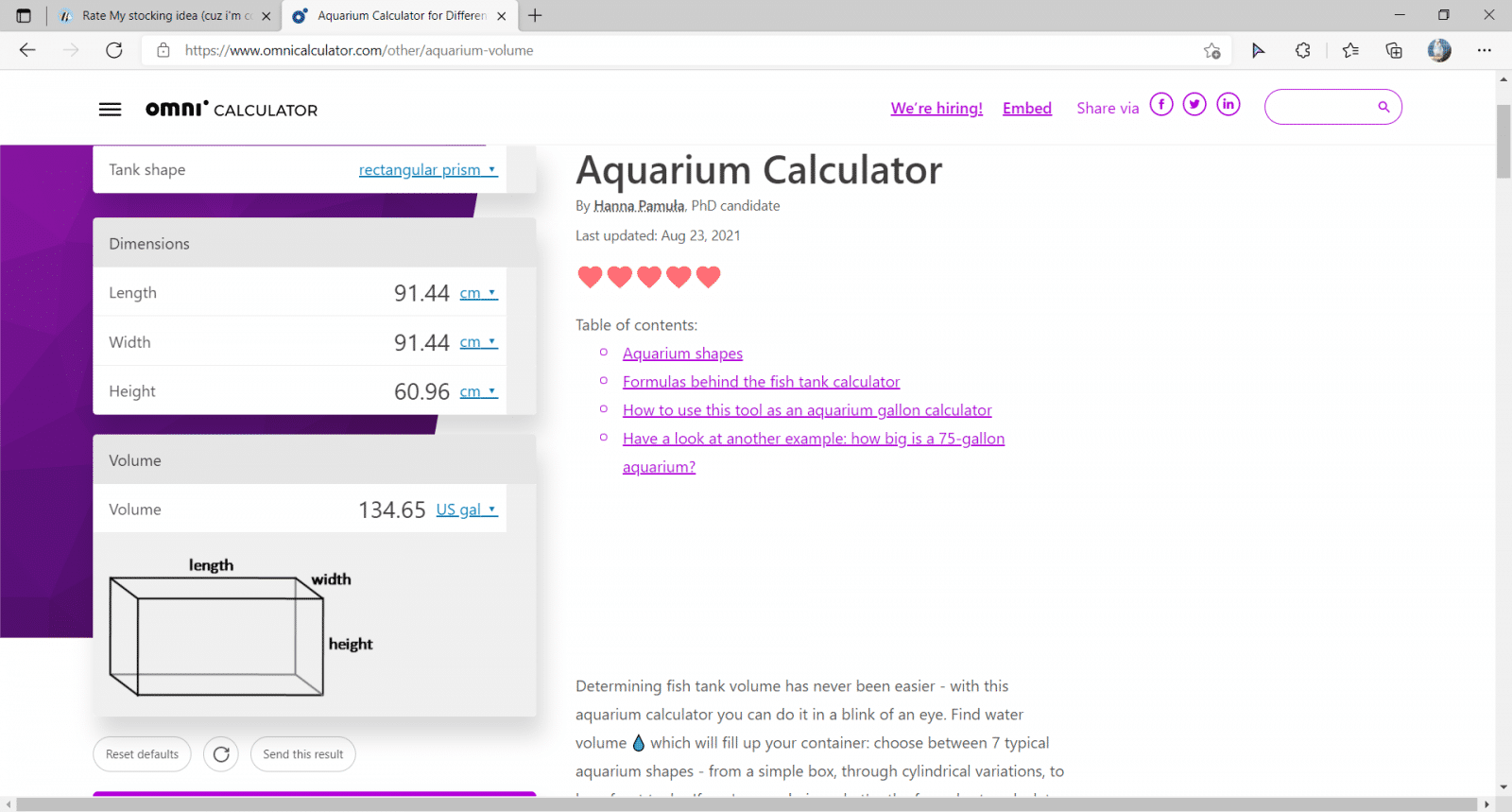 Aquarium Calculator for Different Tank Shapes and 1 more page - Personal - Microsoft Edge 25_...png